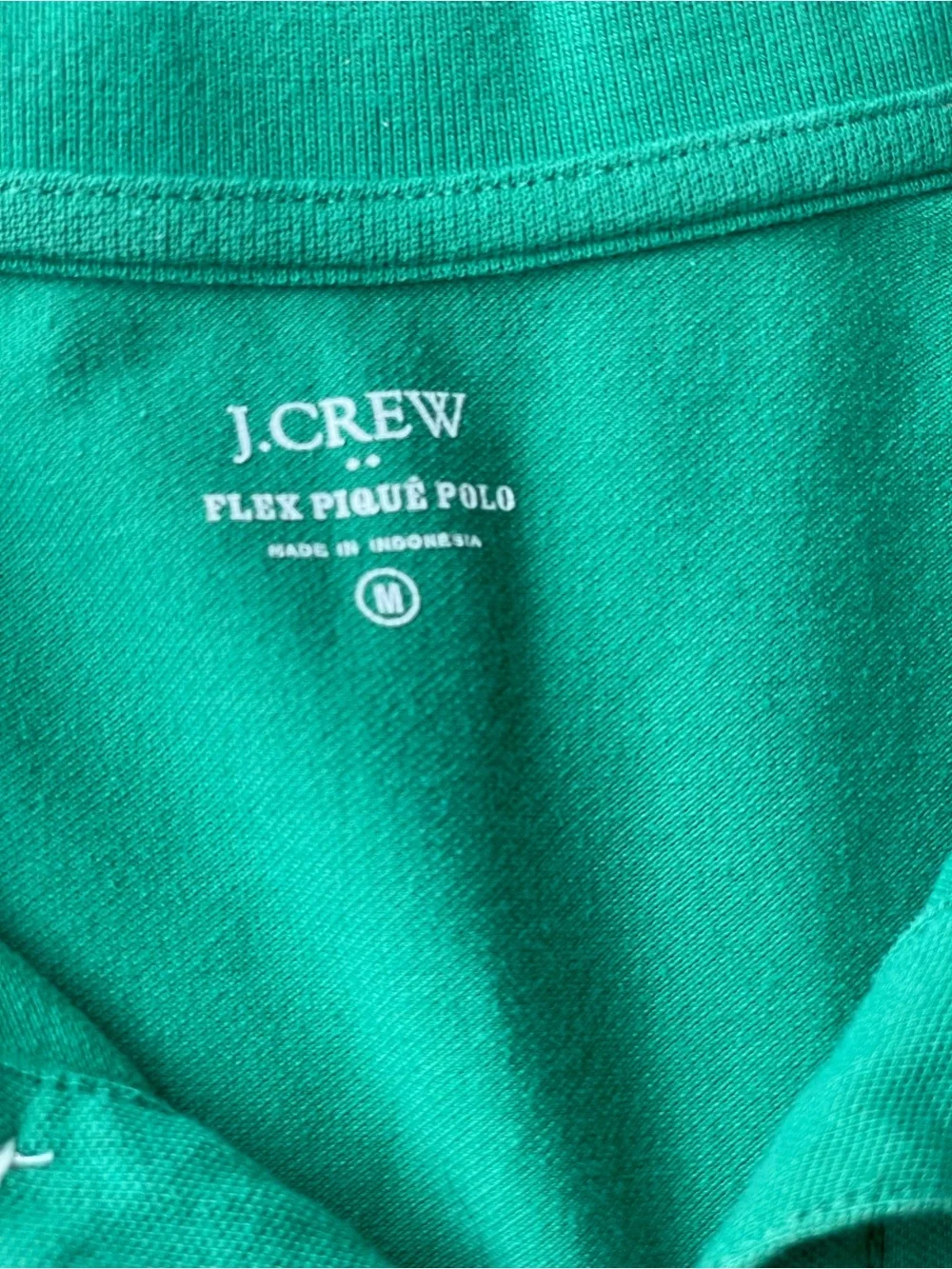 J.Crew Flex Piqué Polo Shirt Green Short Sleeve Men's Medium